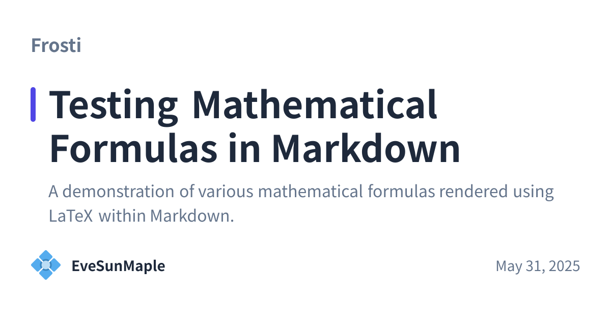 Share preview for Testing Mathematical Formulas in Markdown